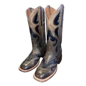 Lucchese NWT Ombre Pearl Goat Square Toe Cowboy Boots Size 7.5 Cowgirl Western